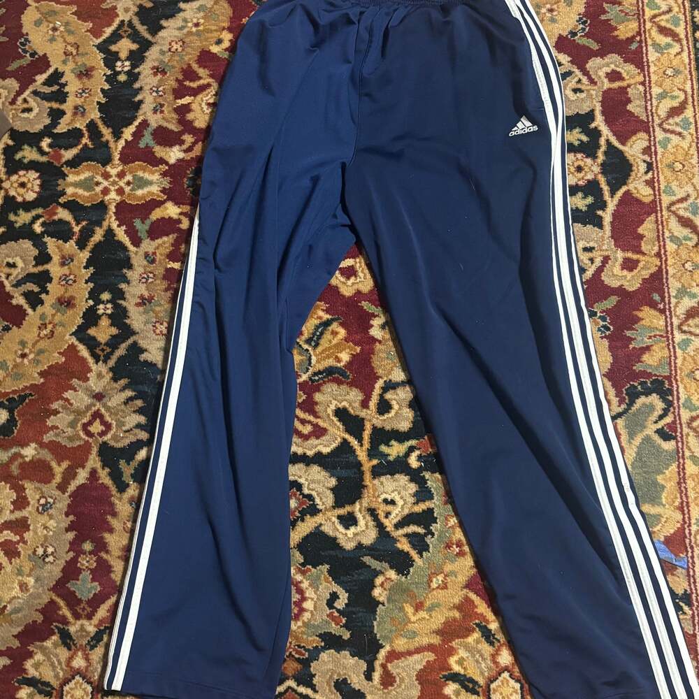 VTG ADIDAS Adibreak Track Pants 2001 Blue Breakaway Sewn Logo Mens XL
